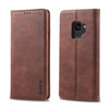 For Galaxy S9 AZNS Retro Texture Magnetic Horizontal Flip PU Leather Case with Holder & Card Slots & Photo Frame(Brown)