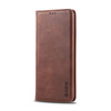For Galaxy S9 AZNS Retro Texture Magnetic Horizontal Flip PU Leather Case with Holder & Card Slots & Photo Frame(Brown)