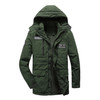 Men Long Style Warm Cotton Clothing (Color:Army Green Size:M)