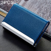 2 PCS Lichi texture Business Card Holder Credit Card ID Case Holder(Dark Blue)