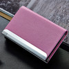 2 PCS Lichi texture Business Card Holder Credit Card ID Case Holder(Pink)