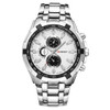 CURREN 8023 Men Stainless Steel Analog Sport Quartz Watch(White case white face)