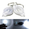 2 PCS Mini Pocket Keychain Flashlight Micro LED Squeeze Light Outdoor Camping Ultra Bright Emergency Key Ring Light Torch Lamp(White)