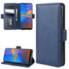 For MOTO E6 Plus   Wallet Stand Leather Cell Phone Case with Wallet & Holder & Card Slots(Dark Blue)