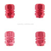 4PCS SA Metal Plated Hexagon Shape Universal Tire Valve Stem Cap(Red)