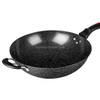 Maifanshi Non-stick Household Oil-free Flat-bottom Wok is Suitable for Gas Cooker Induction Cooker, Size:34cm(Pot + Lid)