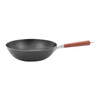 Uncoated Cast Iron Wok Pan for Induction Cooker Gas Range, Style:30cm Single Pot + Lid