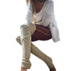 Autumn and Winter Women Over-the-knee High Tube Wool Socks, Size:One Size(Beige)