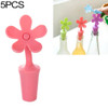 5 PCS Silicone Wine Stopper Flower Beer Stopper(Red)