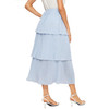 Fold Was Thin Cake Skirt (Color:Light blue Size:M)
