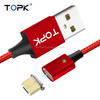 TOPK 2m USB to Micro USB Magnetic Braided Fast Charging Sync Data Cable(Red)