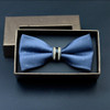 Polyester Yarn Diamond Bow Tie Metal Bow for Men(Smoke Gray Spot)