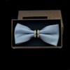 Polyester Yarn Diamond Bow Tie Metal Bow for Men(Silver Spot)