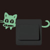 Bedroom Self-adhesive Switch Sticker Green Luminous Stickers Cartoon Wall Stickers Creative Socket Button Switch Stickers(Cat)