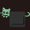 Bedroom Self-adhesive Switch Sticker Green Luminous Stickers Cartoon Wall Stickers Creative Socket Button Switch Stickers(Cat)