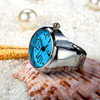 2PCS L04 Dial Quartz Analog Watch Creative Steel Cool Elastic Quartz Finger Ring Watch for Men / Women(Blue)