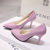 Fashion Fine Heel Versatile Pointed Head High Heels, Size:39(Pink)