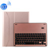 1139B Detachable Bluetooth 3.0 Aluminum Alloy Keyboard + Lambskin Texture Leather Case for iPad Pro 11 inch (2018), with Three-gear Adjustment / Magnetic / Sleep Function (Pink)