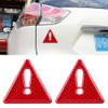 2 PCS Car-Styling Triangle Carbon Fiber Warning Sticker Decorative Sticker(Red)