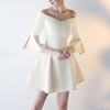 Summer Short Off Shoulder Dress Birthday Party Carpet Dress, Size:M(Champagne)