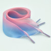 Gradient Color 4cm Width Satin Silk Ribbon Shoelaces Sneaker Sport Shoes White Shoes Laces, Length:130cm(Pink Blue)