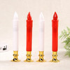 2 PCS Artificial Long Candle Light Plastic Electronic Candle(Red Shell Red Light)