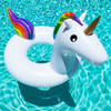 Summer Inflatable Unicorn Shaped Float Pool Lounge Swimming Ring Floating Bed Raft, Size: 90cm