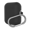 Earphones Thicken Split Anti-fall Silicone Case with Carabiner for Apple Airpods(Black)