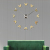 Bedroom Home Decoration Frameless Butterfly Shaped Large DIY Wall Sticker Mute Clock, Size: 100*100cm(Gold)