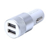 10 PCS Car Auto 5V Dual USB 2.1A/1A Cigarette Lighter Adapter for Most Phones(Silver)