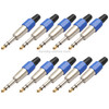 10 PCS 6.35mm Gold-plating Audio Plug Stereo Microphone Cord Plug