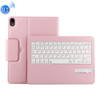 IP011 Detachable Bluetooth 3.0 ABS Keyboard + Litchi Texture Leather Case for iPad Pro 11 inch (2018), with Sleep Function (Pink)