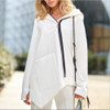 Irregular Pocket Jacket Sweatshirt (Color:White Size:XXL)