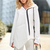 Irregular Pocket Jacket Sweatshirt (Color:White Size:XXXL)