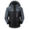 Men Winter Thick Fleece Waterproof Outwear Down Jackets Coats, Size: XXXXXL(Black)