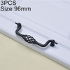 3 PCS 6100-96 Classic Birdcage Shape Iron Cabinet Wardrobe Drawer Door Handle, Hole Spacing: 96mm (Matte Black)