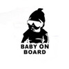 20pcs 14*9CM BABY ON BOARD Cool Rear Reflective Sunglasses Child Car Stickers Warning Decals(Black)