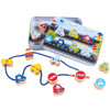 Wooden Toys Baby DIY Toy Cartoon Fruit Animal Stringing Threading Wooden Beads Toy(Transportation)