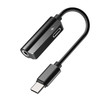 ROCK 0.12m Metal Type-C Female + 3.5mm Jack Female to Type-C Male Listening & Charging Audio 2 in 1 Cable, For Galaxy, Huawei, Xiaomi, LG, HTC and Other Smart Phones(Black)