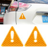 2 PCS Car-Styling Triangle Carbon Fiber Warning Sticker Decorative Sticker(Yellow)