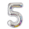 2 PCS 40 Inch Aluminium Foil Number Balloons Birthday Wedding Engagement Party Decor Kids Ball Supplies(5-Silver)