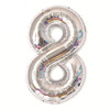 2 PCS 40 Inch Aluminium Foil Number Balloons Birthday Wedding Engagement Party Decor Kids Ball Supplies(8-Silver)