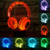 Headset Shape 3D Touch Switch Control LED Light, 7 Colour Discoloration Creative Visual Stereo Lamp Desk Lamp Night Light