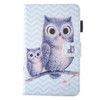 For Galaxy Tab E 9.6 / T560 Lovely Cartoon Wave Owl Pattern Horizontal Flip Leather Case with Holder & Card Slots & Pen Slot