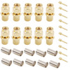 10 PCS Gold Plated SMA Male Plug Crimp RF Connector Adapter for RG58 / RG400 / RG142 / LMR195 Cable