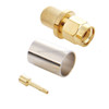 10 PCS Gold Plated RP-SMA Male Plug Pin Crimp RF Connector Adapter