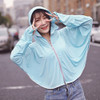 Summer Outdoor Ice Silk Zipper Sun-proof Clothing Headscarf Suit Protection Equipment(Lake Blue)