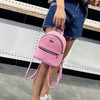 Mini PU Leather Double Shoulders School Bag Travel Backpack Bag (Pink)