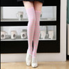 Children Color Striped Stockings Japanese Thigh Socks, Size:One Size(Pink and White Pinstripe)