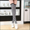 Children Color Striped Stockings Japanese Thigh Socks, Size:One Size(Black and White Pinstripe)